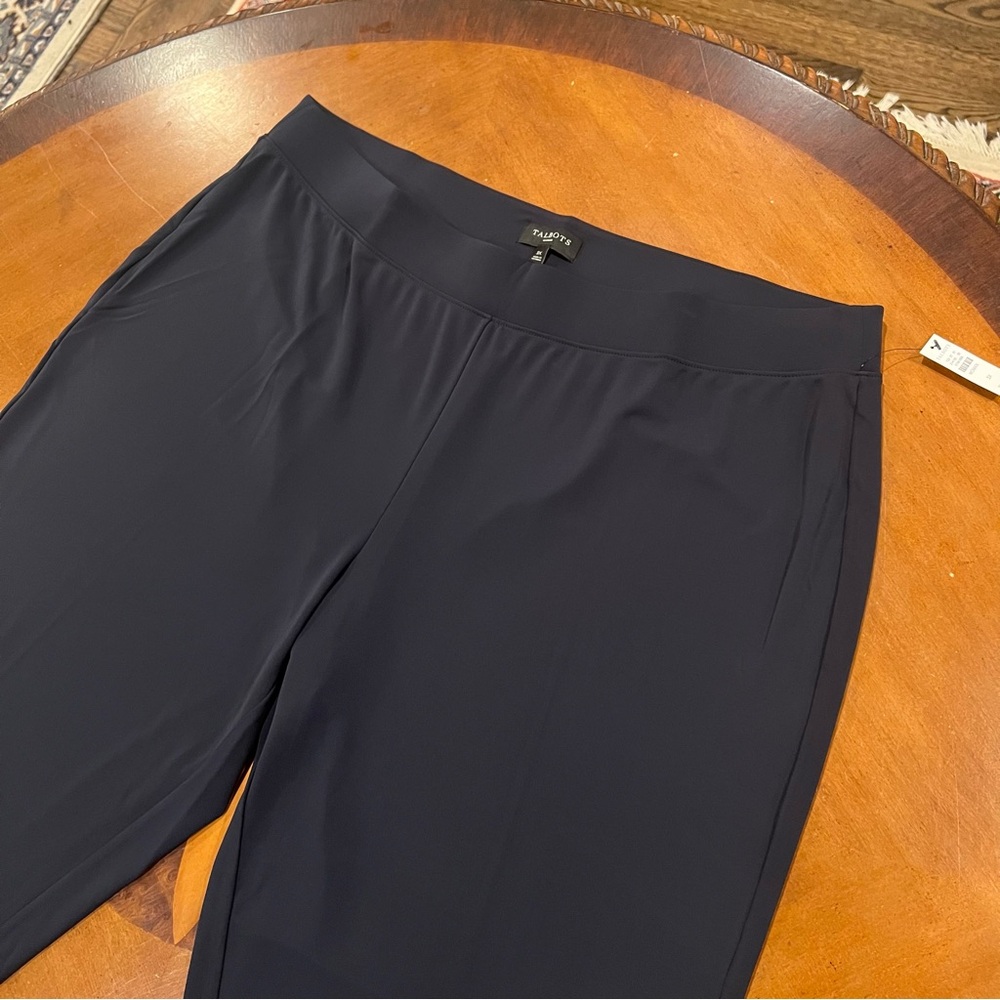 NEW Talbots Woman Stretch Cropped Wide‎ Leg Pull-On Pant Navy 3X Plus Size - Picture 4 of 15